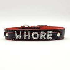 Express Yourself Collar WHORE - Black/Red | Janet's Closet