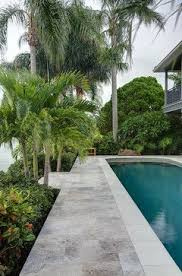 Silver Travertine Pavers Tropical Pool Tampa By Stone Mart Pool Landscaping Travertine Pool Pool Paving