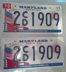 Two Maryland War Of 1812 Flag Star Spangled Md Graphic License Plates License Plate Star Spangled War Of 1812