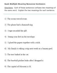 Write the date and record the student's score on the pseudoword decoding: Multiple Meaning Words Activities Worksheets Word Lists And More Free Language Stuff