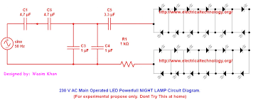 Customers worldwide including solar street lights direct from our south florida warehouse. 230 V 50hz Ac Or 110v 60hz Main Operated Led Powerful Night Lamp Circuit Diagram Electrical Technology