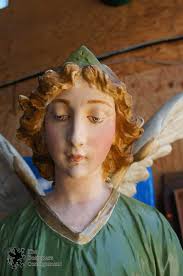 68" Antique 3/4 Life Size Guardian Angel & Children Daprato Statuary Co 1917