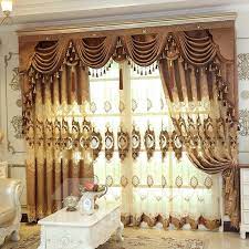Gold Luxury Elegant Embroidered Chiffon Voile Sheer Curtains For Living Room No Off Lining No Fading Ne Curtains Living Room Curtains Gold Curtains Living Room