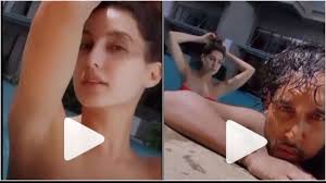 Nora Fatehi's video in off-shoulder bikini with a mystery man goes viral -  WATCH