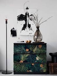 Malm Kommode Ikea Dunkle Tropische Blatter Aufkleber Pack Etsy In 2020 Ikea Malm Drawers Malm Ikea Malm Hack