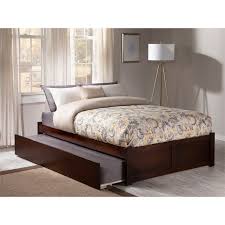 The trundle bed typically doesnt include a box spring, but instead only features the mattress on a foundation. Atlantic Furniture Concord Queen Platform Panel Bed With Trundle In Walnut Ar8042044