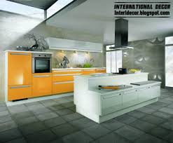 contemporary orange kitchen cabinets
