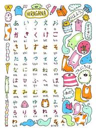 hiragana doodle art print japanese language japanese