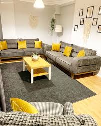 eskiden pembeyi seven bu evin rengi artik sari ve gri ev gezmesi home deco oturma odasi dekorasyonu evler