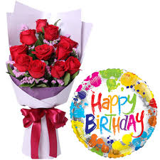 Happy birthday balloon bouquet includes happy birthday mylar balloons mixed with latex balloons, appropriate for anyone's special day!. Send Twelve Pieces Red Roses Bouquet Birthday Balloon To Philippines Birthday Gifts Delivery To Manila