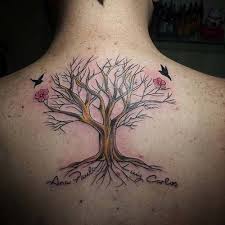 Isimlerle Agac Dovmesi Tree Tattoo With Names Sirt Dovmeleri Agac Dovmeleri Dovme Tasarimlari