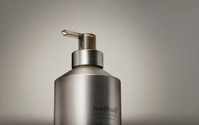 I love those foaming soap pumps, but i saw several problems after i refilled them a couple of times.the pump clogsthe top sticks . Method Goes Metal With New Aluminum Soap Dispensers Dieline Design Branding Packaging Inspiration