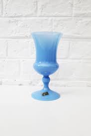 Vintage Dark Blue Opaline Vase Original Sticker Vera Opalina Etsy Art Glass Vase Opaline Glass Art