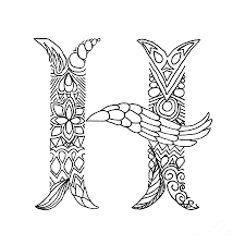 How your draw bubble writing even easy letter h youtube. Patterned Letter H Drawing By Alyssa Zeldenrust