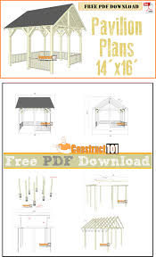 Pavilion Plans 14x16 Free Pdf Download Construct101 Pavilion Plans Pergola Plans Pergola