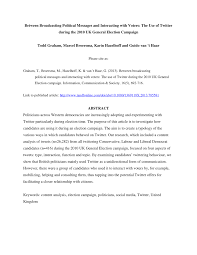 Pdf Between Broadcasting Political Messages And Interacting With Voters