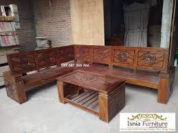 ️ walaupun berada di luar bangunan, teras rumah merupakan salah satu bagian paling berperan dalam menentukan keindahan sebuah hunian. Kursi Tamu Sudut Jati Minimalis Modern Kayu Solid