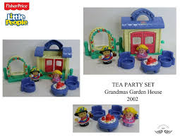 Fisher Price Little People Tea Party Set Grandma Gardenhouse Swing Table Chairs Fisherprice Tea Party Setting Tea Party Little People