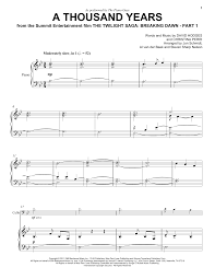 C em heartbeat c dfor a thousand years, i love you for a thousand more. The Piano Guys A Thousand Years Sheet Music Download Pdf Score 99032