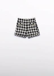 Girl Vichy Sequin Bermuda Shorts Black | Abel & Lula ®