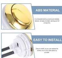 Raindrops Dual Flush Toilet Repair Push Button with Extra Long Rod Golden  ABS Material Fits Most Toilets 2.5 Inch