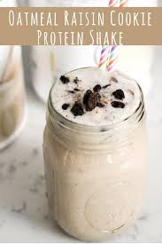 With 17 Grams Of Protein This Oatmeal Raisin Cookie Protein Shake Is The Perfect Post Work Herbalife Shake Recipes Oatmeal Raisin Cookies Protein Shake Recipes