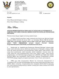 Pengerusi jawatankuasa pengurusan bencana peringkat daerah. Surat Rasmi Arahan Memberhentikan Majlis Aktiviti Sosial Di Kampung Dan Rumah Panjang