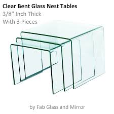 Clear Bent Glass Nest Tables Curved Glass Glass Coffee Table Glass