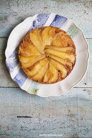 Upside Down Caramelized Pear And Almond Cake Gluten Free Recipe Pear And Almond Cake Almond Cakes Gluten Free Almond Cake