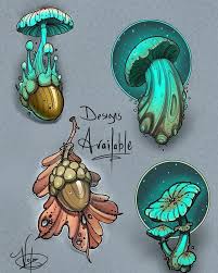 William Volz V Instagram I Have These Designs Available To Be Tattooed I Miss Doing Smaller Pieces So I M Going To Art Tattoo Mushroom Drawing Mushroom Art