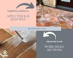 They are made from natural clay and are normally a brownish. How To Strip Saltillo Tile Visual Guide Mexican Tile Restoration Advice