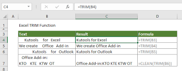 Removes all spaces from text except for single spaces between words. How To Use The Trim Function In Excel