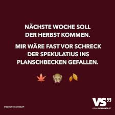 Nachste Woche Soll Der Herbst Kommen Mir Ware Fast Vor Schreck Der Spekulatius Ins Planschbecken Gefallen Visual Statements Witzige Spruche Lustige Spruche Spruche