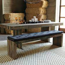 Tufted Dining Bench Cushion Generous scale makes room for one and all.