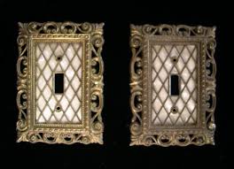 Vintage Decorative Metal Ornate Light Switch Covers Dated 1968 Etsy Metal Decor Light Switch Covers Vintage Light Switches