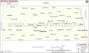 Cities In North Dakota North Dakota Cities Map