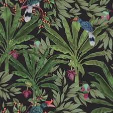 Codes promo, ventes flash, livraison offerte, trouvez le produit de vos rêves à prix réduit ! Papier Peint Feuilles Tropicales Noir Et Vert Jungle Motifs Estahome