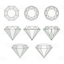 Set Of Isolated Gem Stones Vector Set Of Diamond Design Elements Diamond Drawing Diamond Vector Design Elements