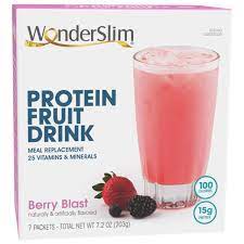 Add protein drink mix to your favorite formula 1 shake to boost your protein intake to 24 g (without the. Amazon Com Wonderslim Low Carb High Protein Powder Diet Fruit Drink 12g Protein Berry Blast 7 Servings Box Low Carb Low Calorie Fat Free Cholesterol Free Vitamins And Dietary Supplements
