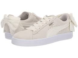 Puma Suede Bow Whisper White Whisper White Women S Lace Up Casual Shoes Put A Stylish Wrap On Your Look With The Puma Suede Bow White Puma Shoes Puma Suede