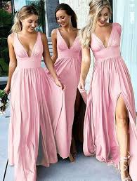 Floor Length Bridesmaid Dresses In 2020 Pink Bridesmaid Dresses Long Sleeveless Bridesmaid Dresses Light Pink Bridesmaid Dresses