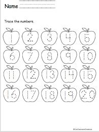 Number Tracing To 20 On Apples Free Madebyteachers Preschool Worksheets Tracing Worksheets Preschool Numbers Preschool