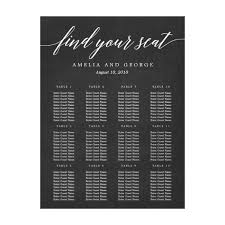 Modern Script Seating Chart Wrapped Canvas Zazzle Com