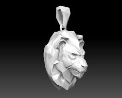 Lion Low Poly Pendant 3d Model D3 3d Print Model Print Models 3d Model Low Poly