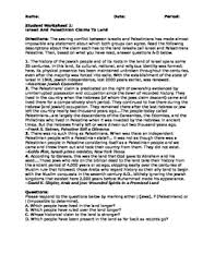 The conflict began as a struggle over land. Israeli Palestinian Conflict Worksheets Teaching Resources Tpt