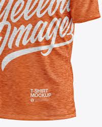 Download Melange Men S T Shirt Mockup In Apparel Mockups On Yellow Images Object Mockups