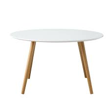 Target Marketing Systems Livia Collection Ultra Modern Round Coffee Table With Splayed Leg Finish White Wood Livia