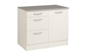 Largeur 125 cm pour la façade de lit 160. Meuble Bas De Cuisine Blanc Laque 1 Porte 3 Tiroirs Meubles Bas