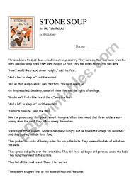Each historical passage has themes and language appropriate for beginning readers, followed by questions asking the students to recall information that. Stone Soup By Marcia Brown Esl Worksheet By Kenzn516