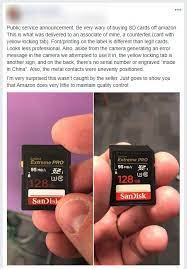 Sandisk 32gb 64gb 128gb ultra extreme pro micro sd memory card sdhc xc a1 v30 u3. Psa Fake Sandisk Memory Cards Are Everywhere Including Amazon Diy Photography